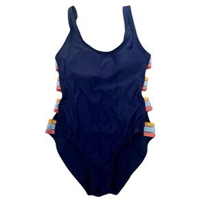 SO Navy Swimsuit with Vibrant Accents
